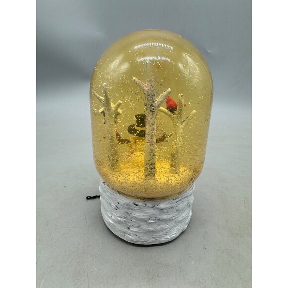 CHristmas Snowman Winter Scene Snow Globe White Base & Glitter Accents READ - Picture 3 of 7